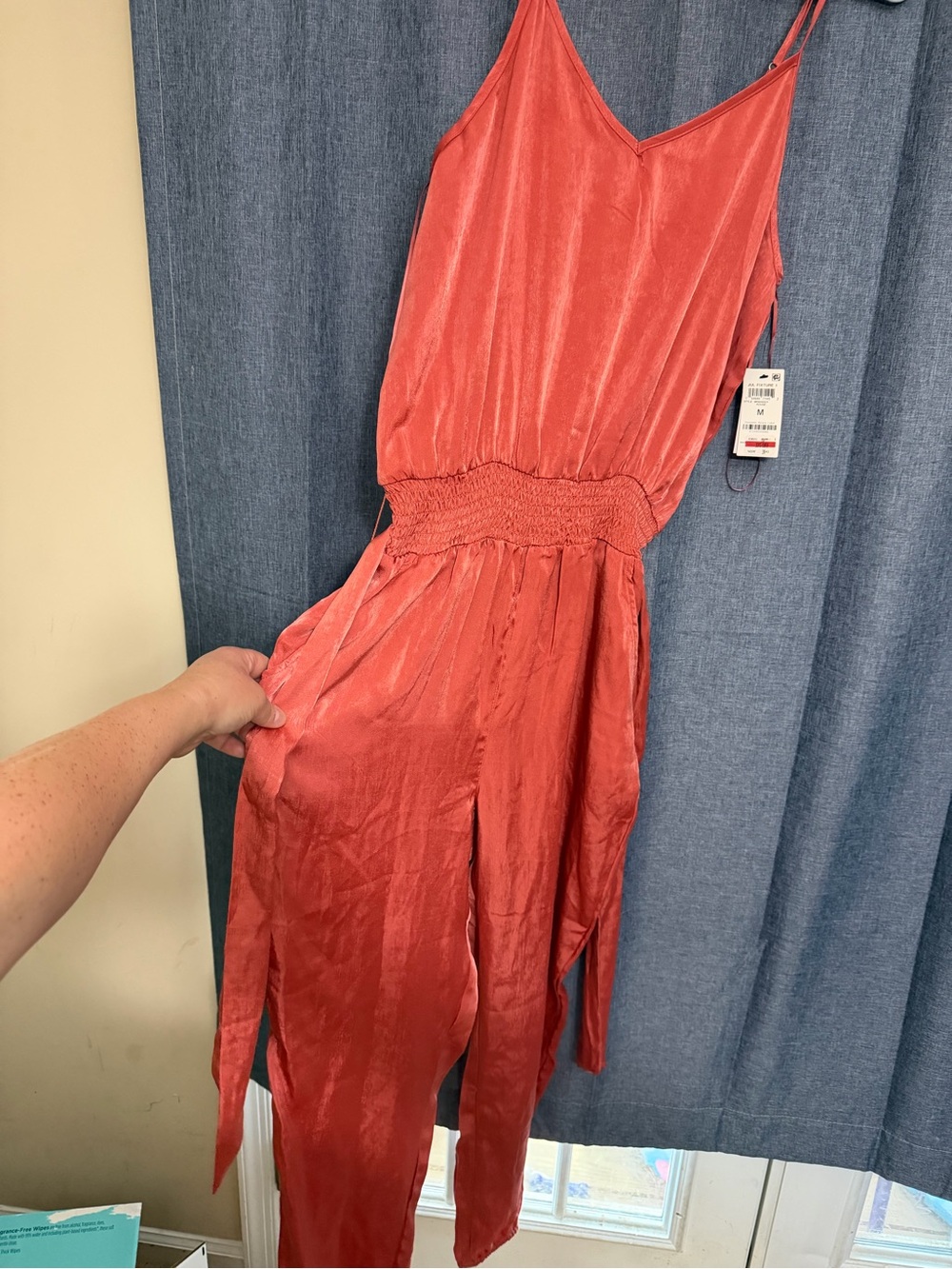 And Now This Satin Sleeveless Jumpsuit M NWT